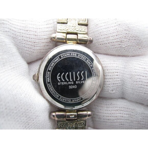 Women's Ecclissi Sterling Sliver 925 Quartz WR Analog Dial Causal Watch (E638) - Picture 3 of 11